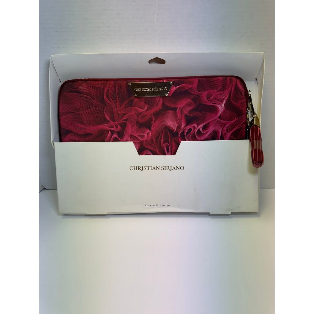 Christian Siriano dark pink laptop sleeve‎ -fits most 13” laptops. New in box